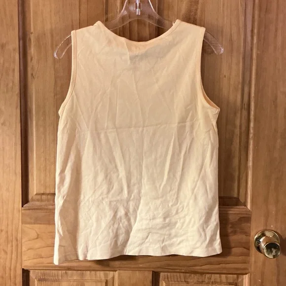 L.L. Bean Women's Light Yellow Tank Top Size Medium - Picture 5 of 5